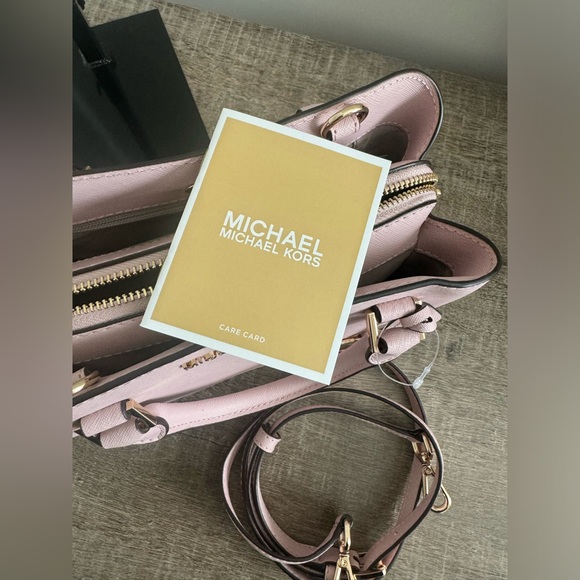 NWT MICHAEL KORS SAVANNAH BLOSSM  SMALL SATCHEL SAFFIANO LEATHER - Picture 10 of 10